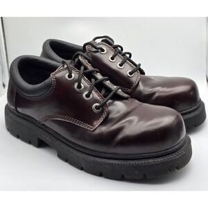 Vintage Y2K Skechers 6790 Chunky Oxford Shoe Mens 10.5 Burgundy Leather Grunge